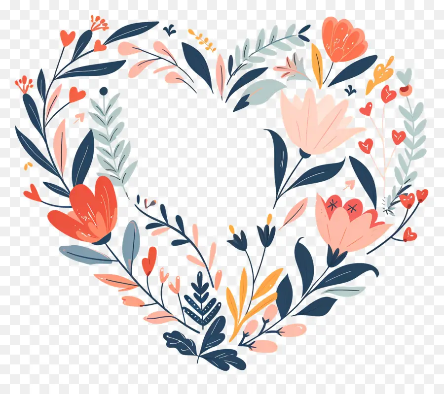 Fleurs De Coeur，Coeur Fleuri PNG