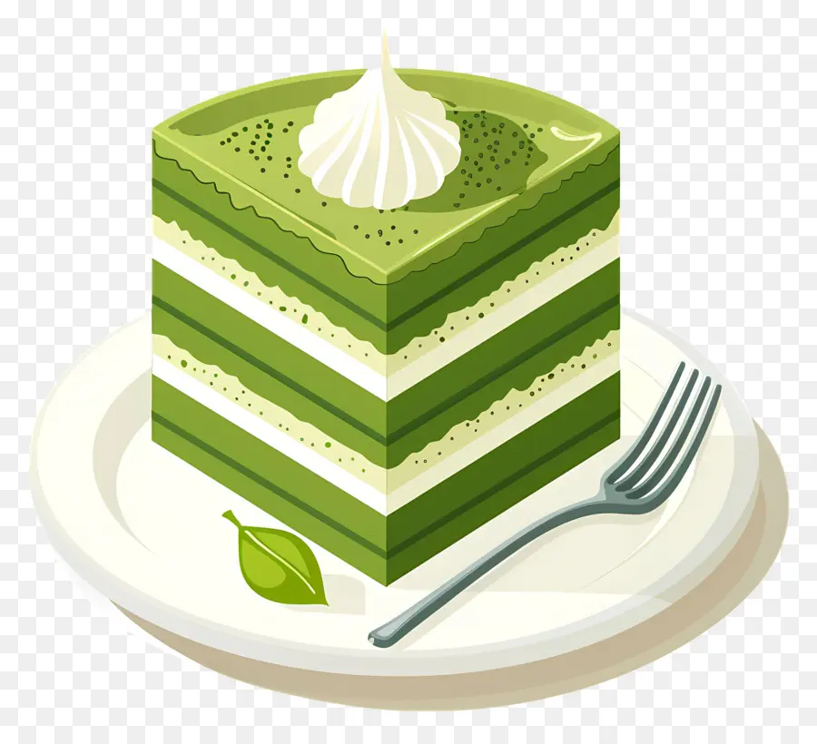 Gâteau Matcha，Tranche De Gâteau Vert PNG