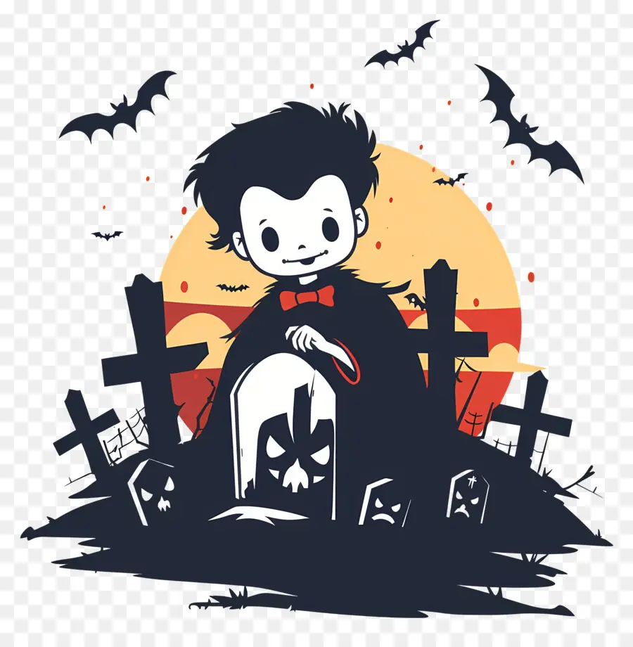 Vampire D'halloween，Vampire Dans Le Cimetière PNG