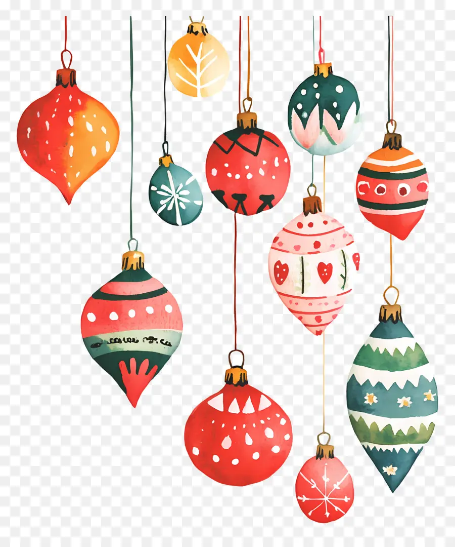 Boules De Noël Suspendues，Ornements De Noël PNG