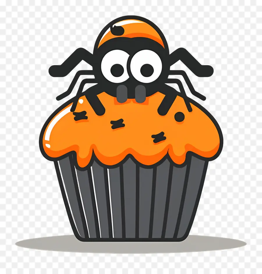 Petit Gâteau D'halloween，Cupcake Araignée PNG