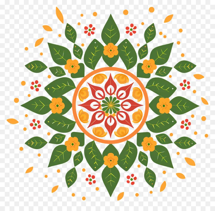 Pookalam，Mandalas Floraux PNG