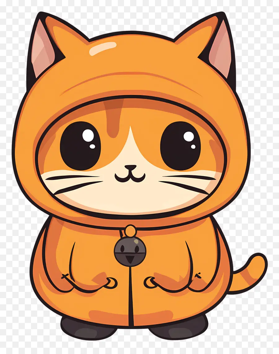 Chat Halloween，Chat Orange En Manteau PNG