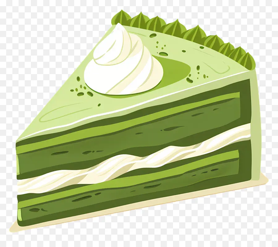 Gâteau Matcha，Tranche De Gâteau Vert PNG