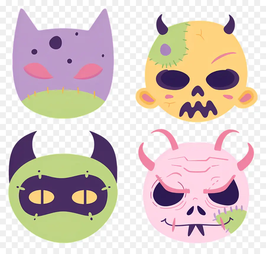 Personnages D'halloween，Masques De Monstre PNG