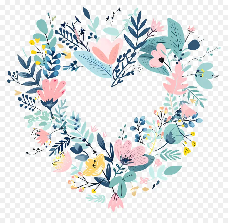 Fleurs De Coeur，Coeur Fleuri PNG