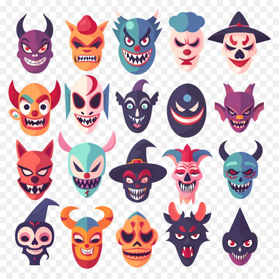 Personnages D'halloween，Masques De Crâne PNG