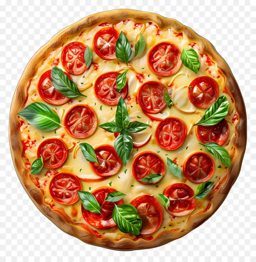 Pizza Vue De Dessus，Pizza PNG