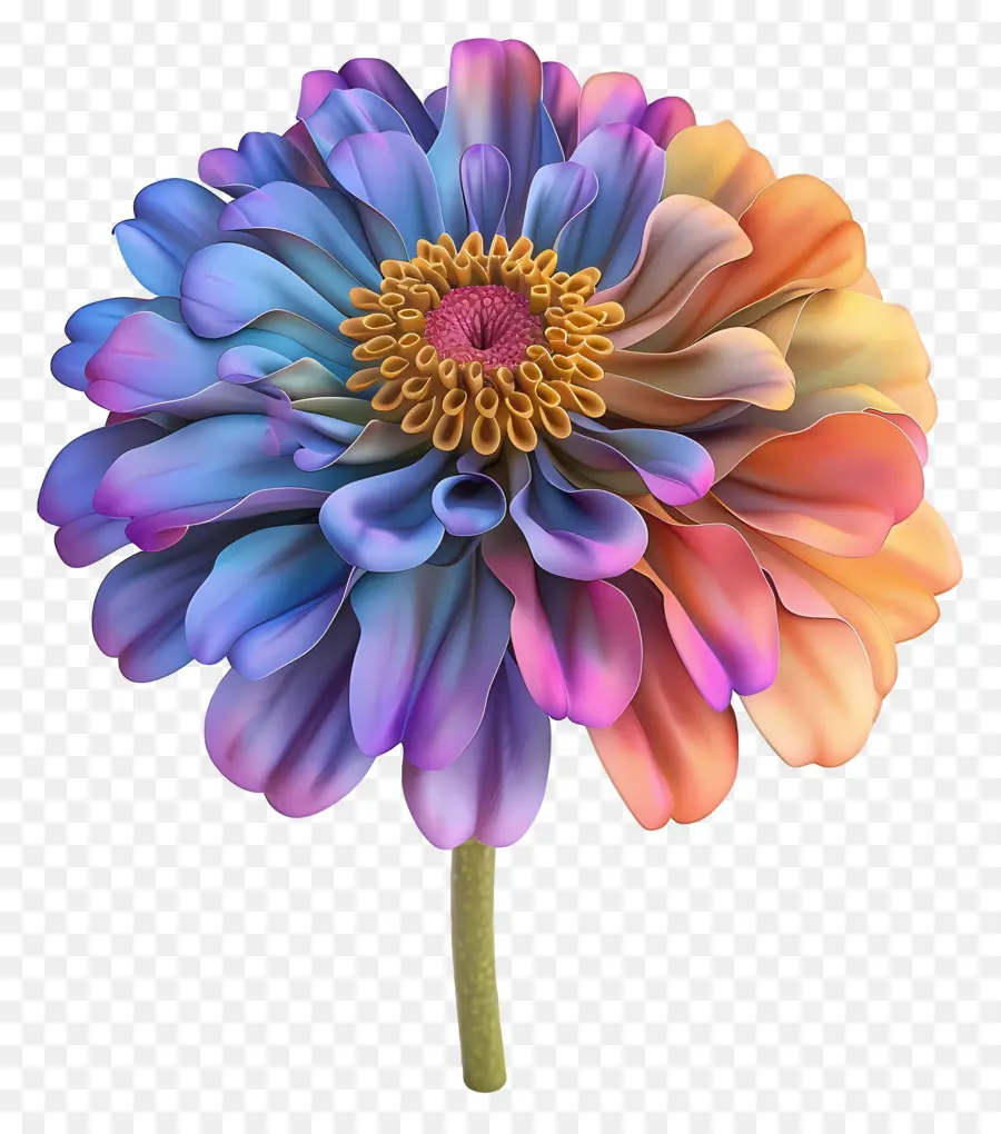 Fleur 3d，Fleur Colorée PNG