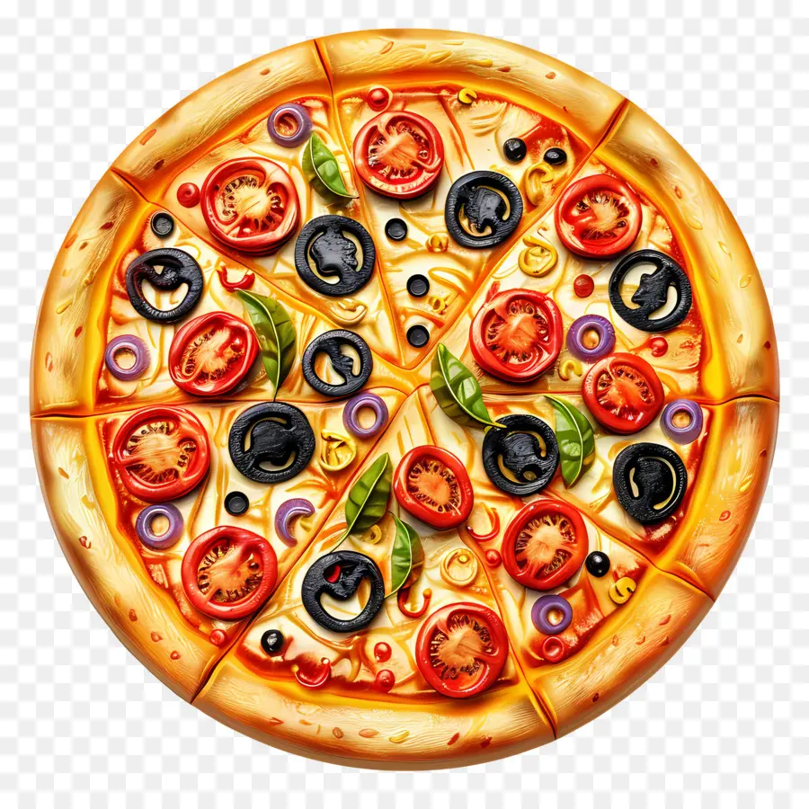 Pizza Vue De Dessus，Pizza PNG