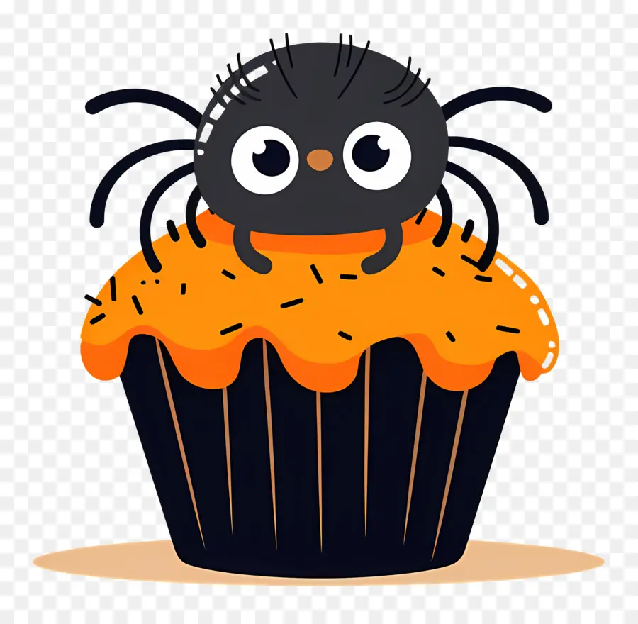 Petit Gâteau D'halloween，Cupcake Araignée PNG