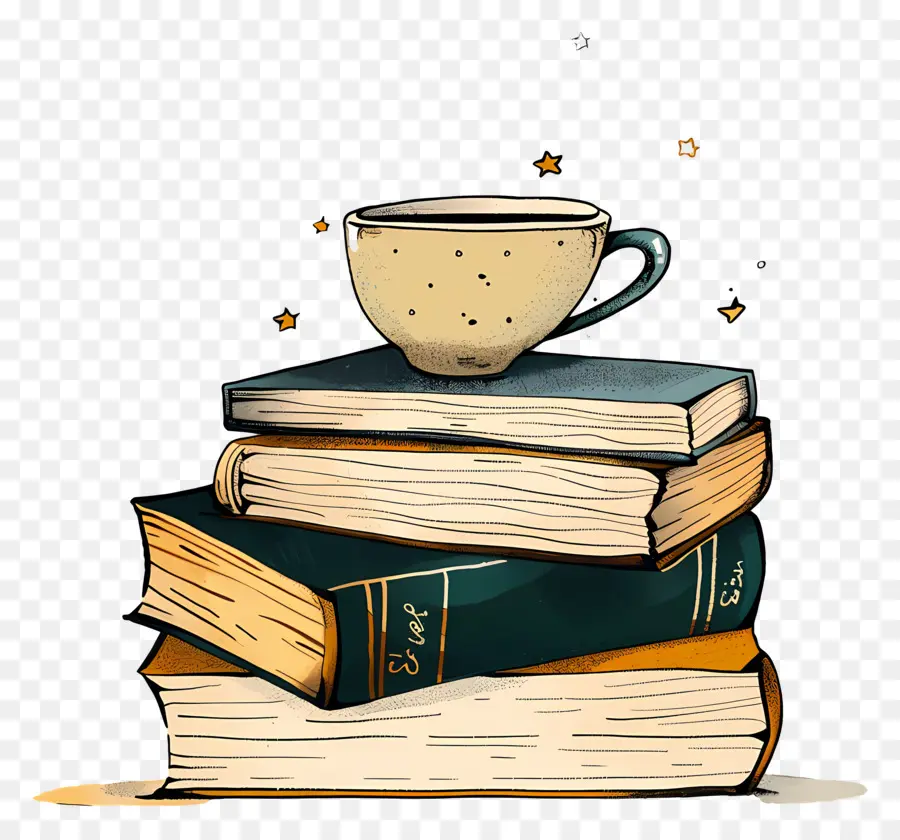 Livres Dessin，Livres Et Tasse PNG