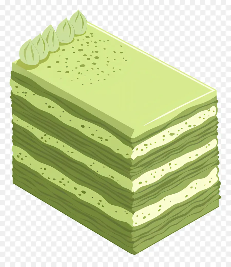 Gâteau Matcha，Gâteau étagé Vert PNG