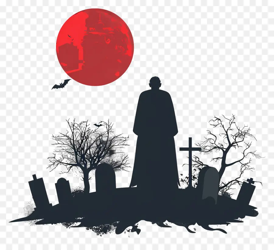 Vampire D'halloween，Scène De Cimetière PNG