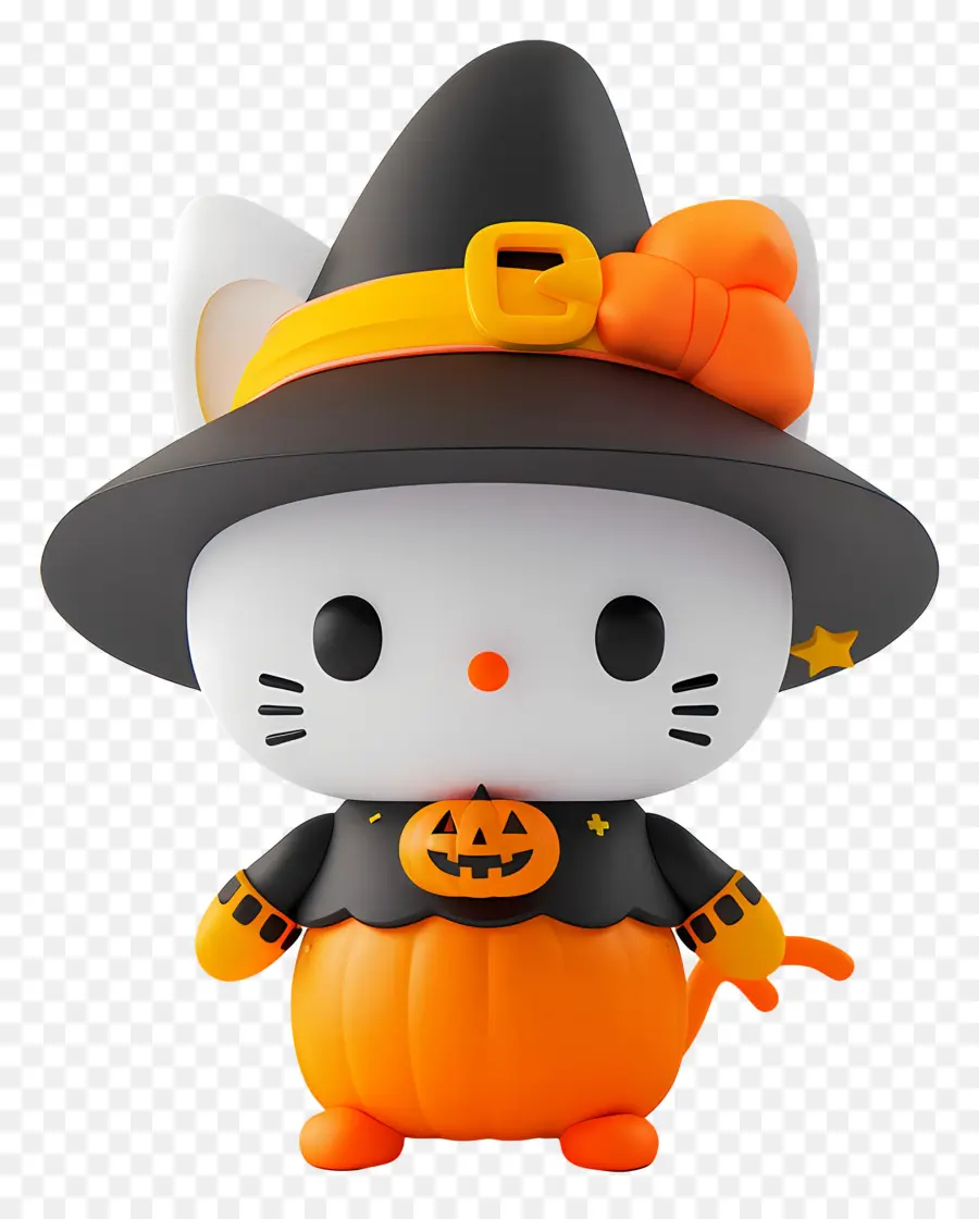 Bonjour Kitty Halloween，Chat Sorcière PNG