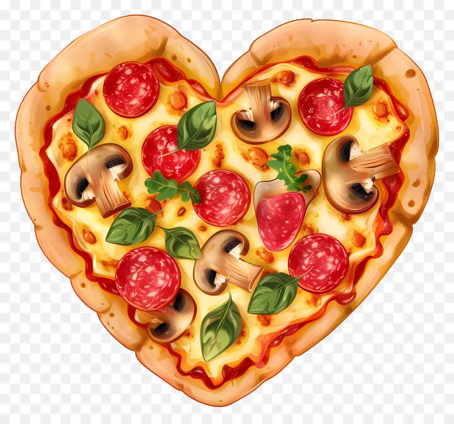 Pizza Coeur，Pizza En Forme De Coeur PNG