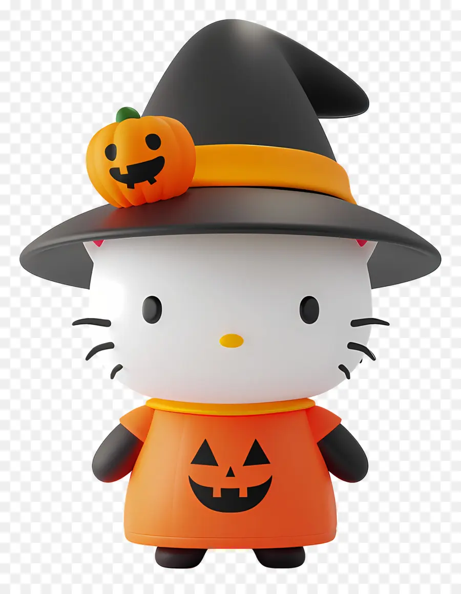 Bonjour Kitty Halloween，Chat Sorcière PNG