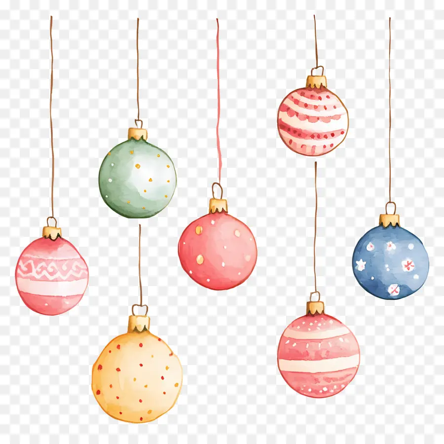 Boules De Noël Suspendues，Décorations De Noël PNG