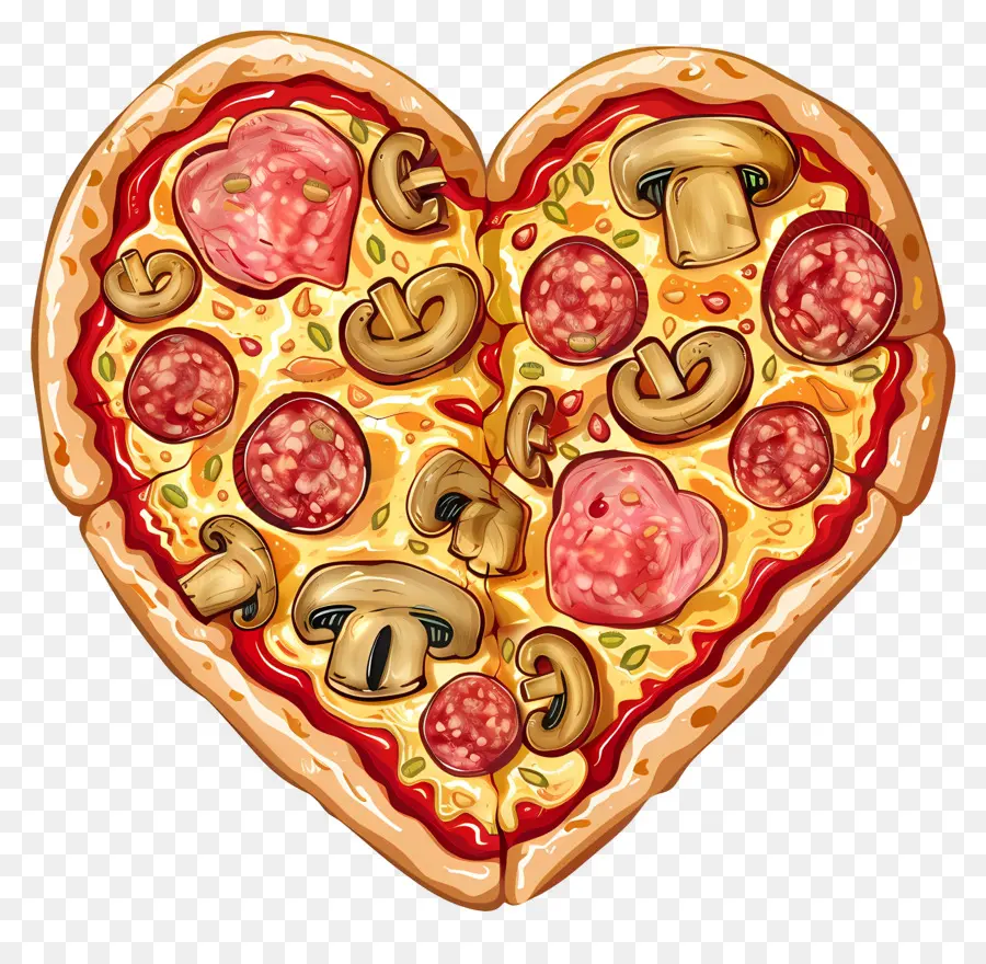 Pizza Coeur，Pizza En Forme De Coeur PNG