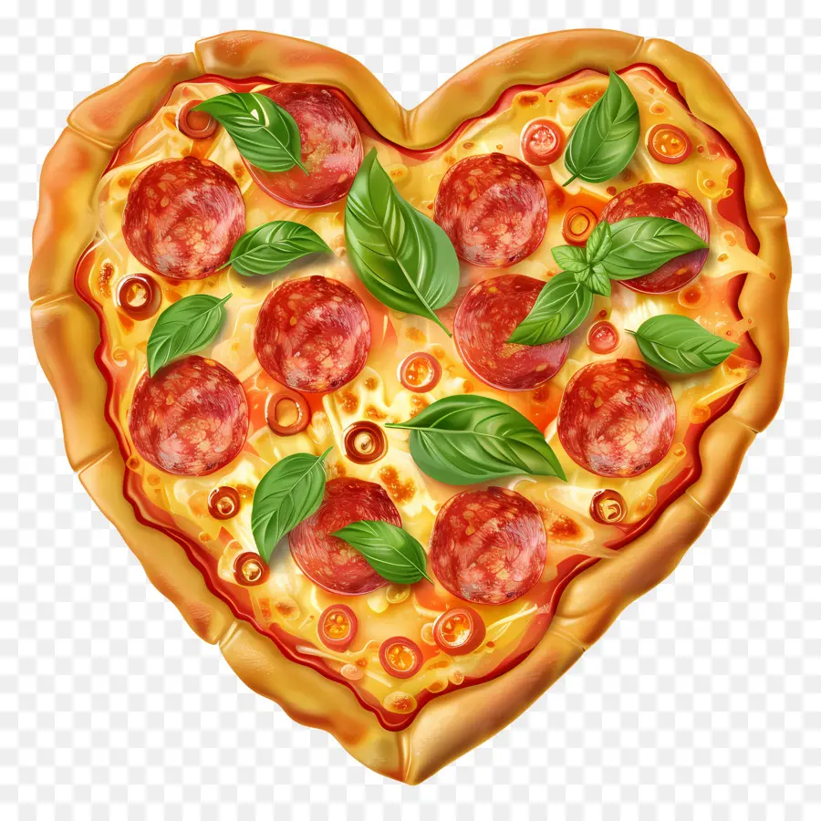 Pizza Coeur，Pizza En Forme De Coeur PNG