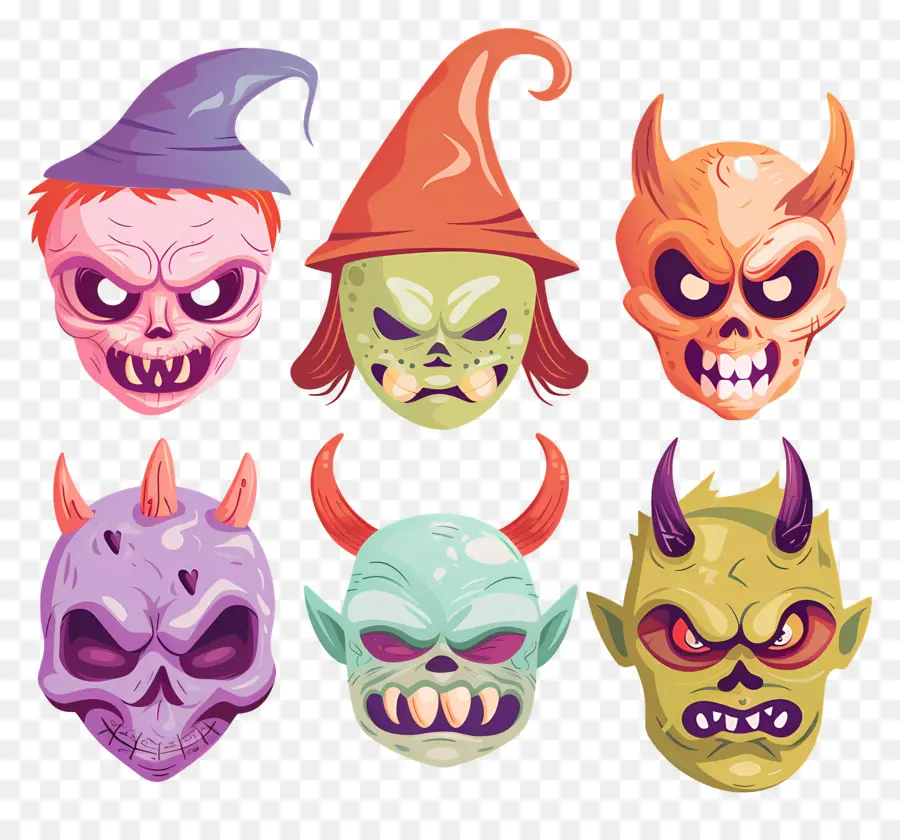 Personnages D'halloween，Masques De Monstre PNG