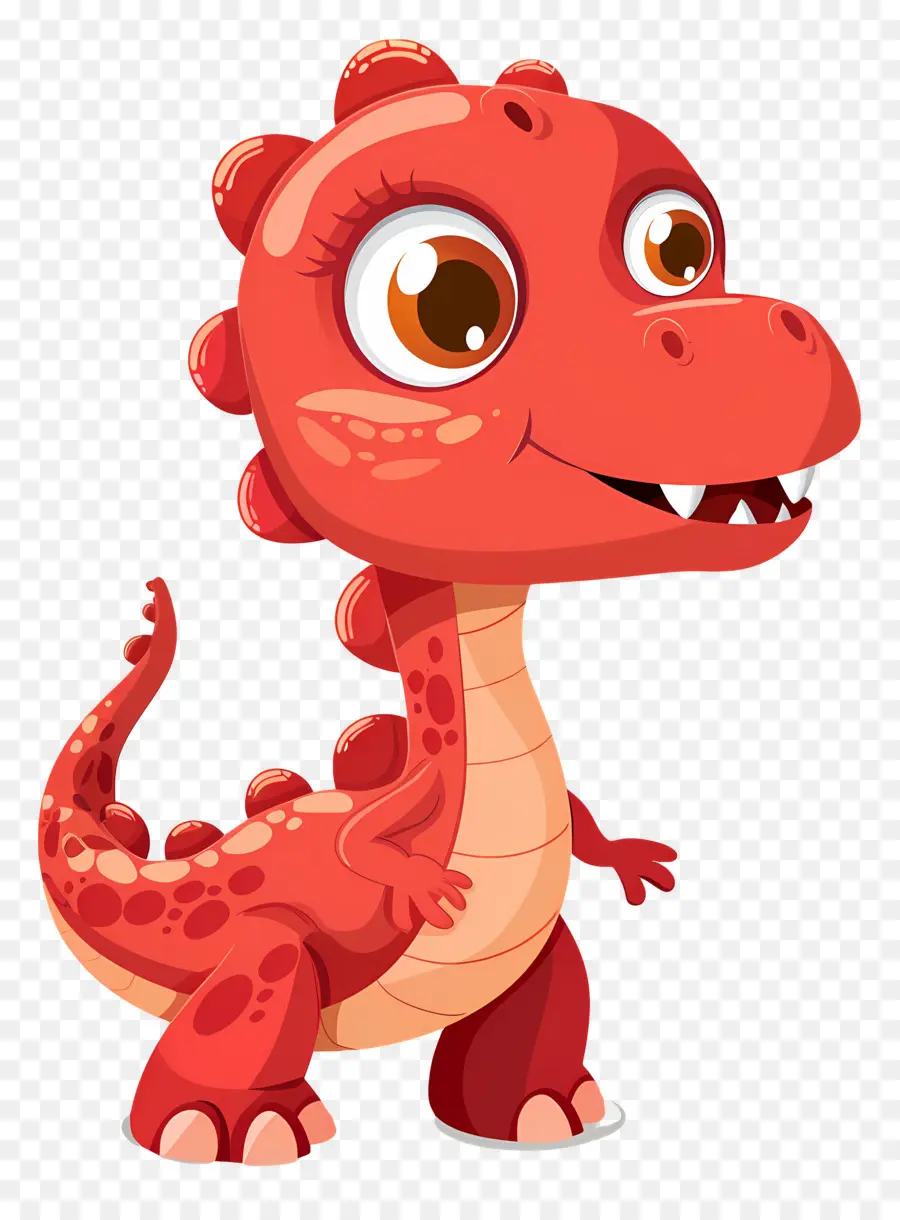 Dinosaure De Dessin Animé，Dinosaure Rouge PNG