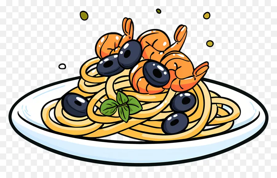 Spaghetti，Pâtes Aux Crevettes PNG