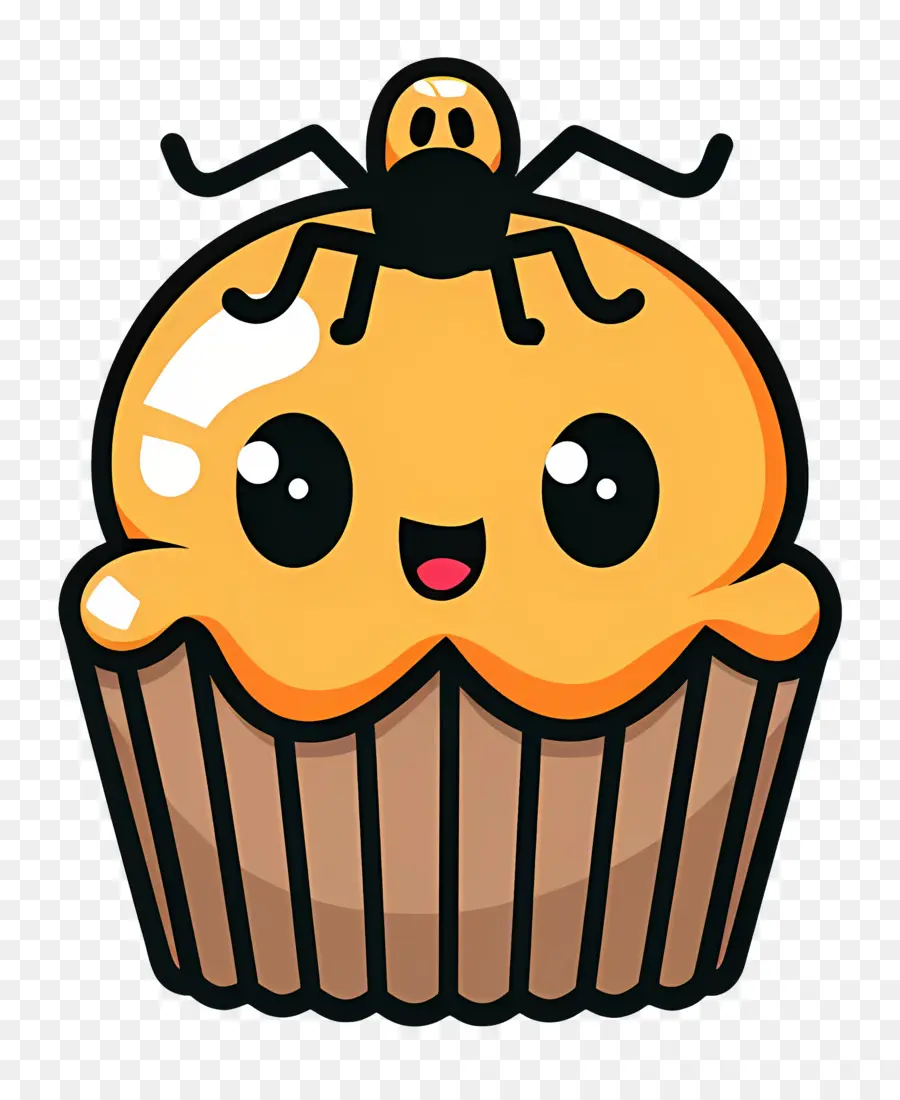 Petit Gâteau D'halloween，Cupcake Araignée PNG