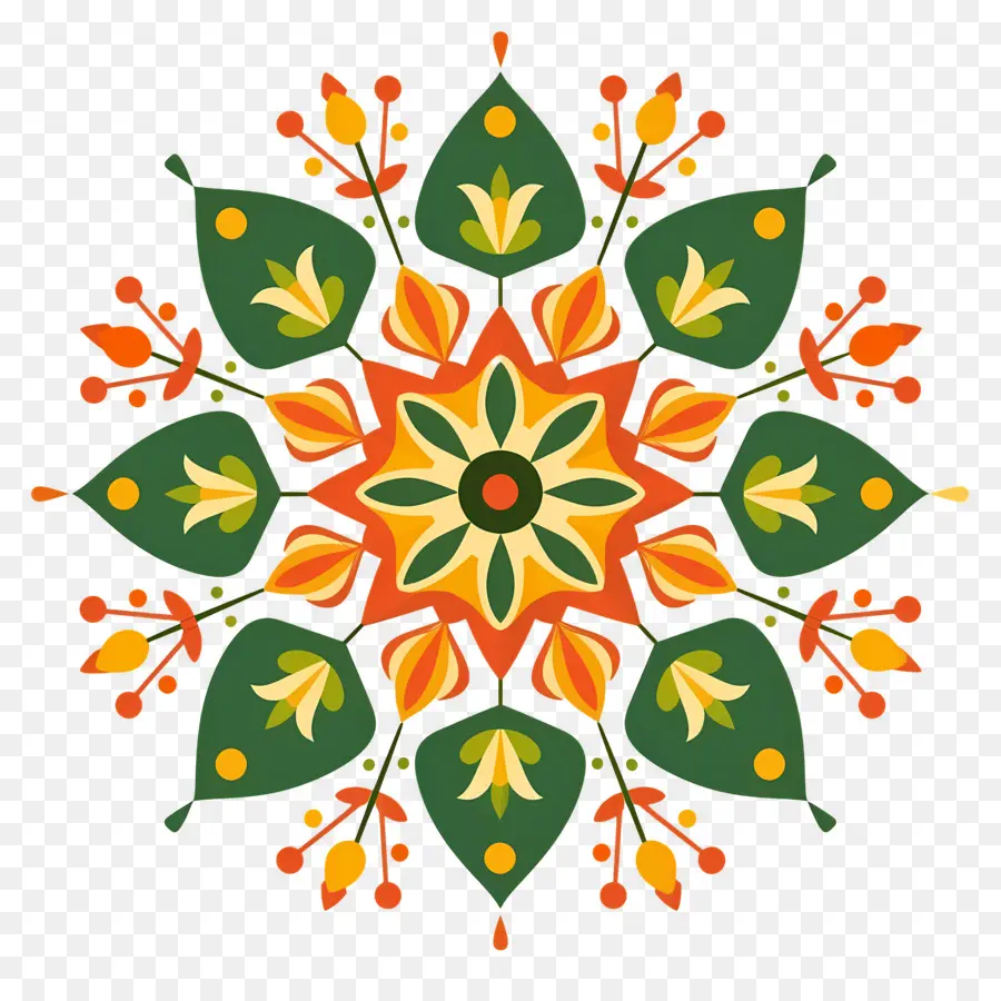 Pookalam，Mandalas Floraux PNG