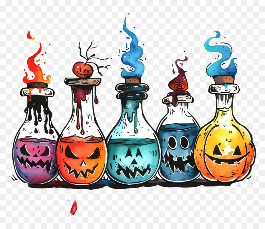 Frontière D'halloween，Potions D'halloween PNG