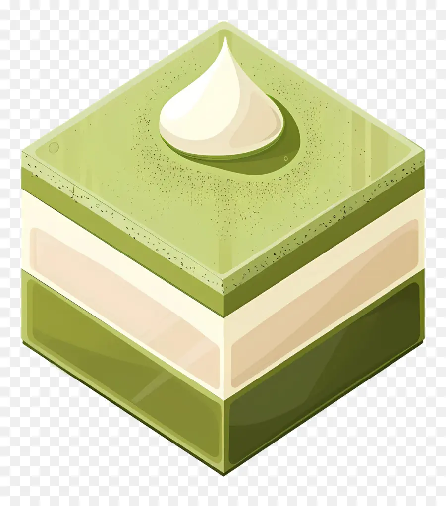 Gâteau Matcha，Cube De Gâteau Vert PNG