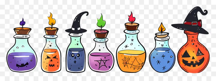 Frontière D'halloween，Potions D'halloween PNG