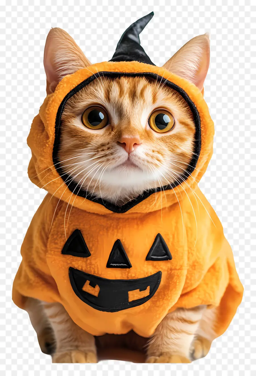 Chat Halloween，Chat Orange En Costume De Citrouille PNG