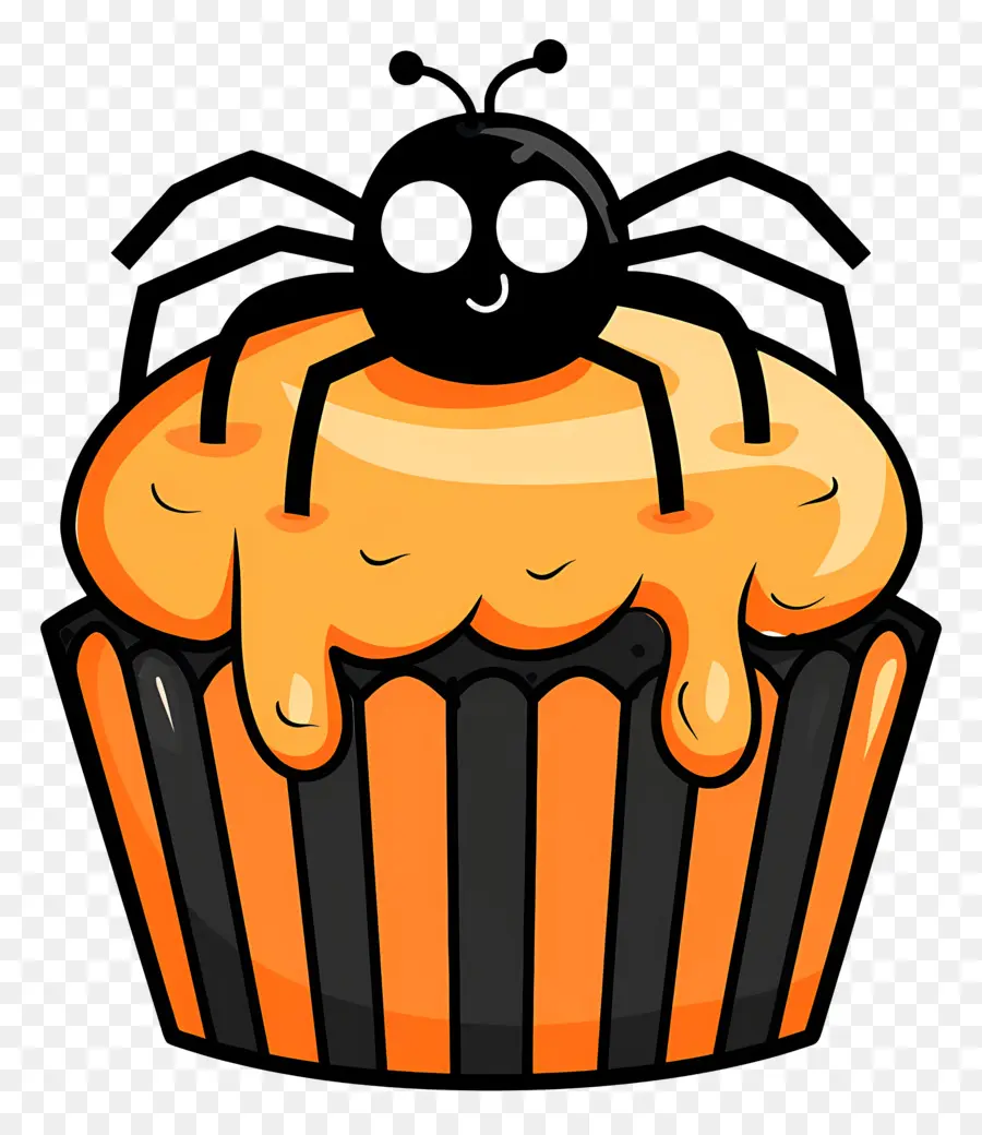 Petit Gâteau D'halloween，Cupcake Araignée PNG