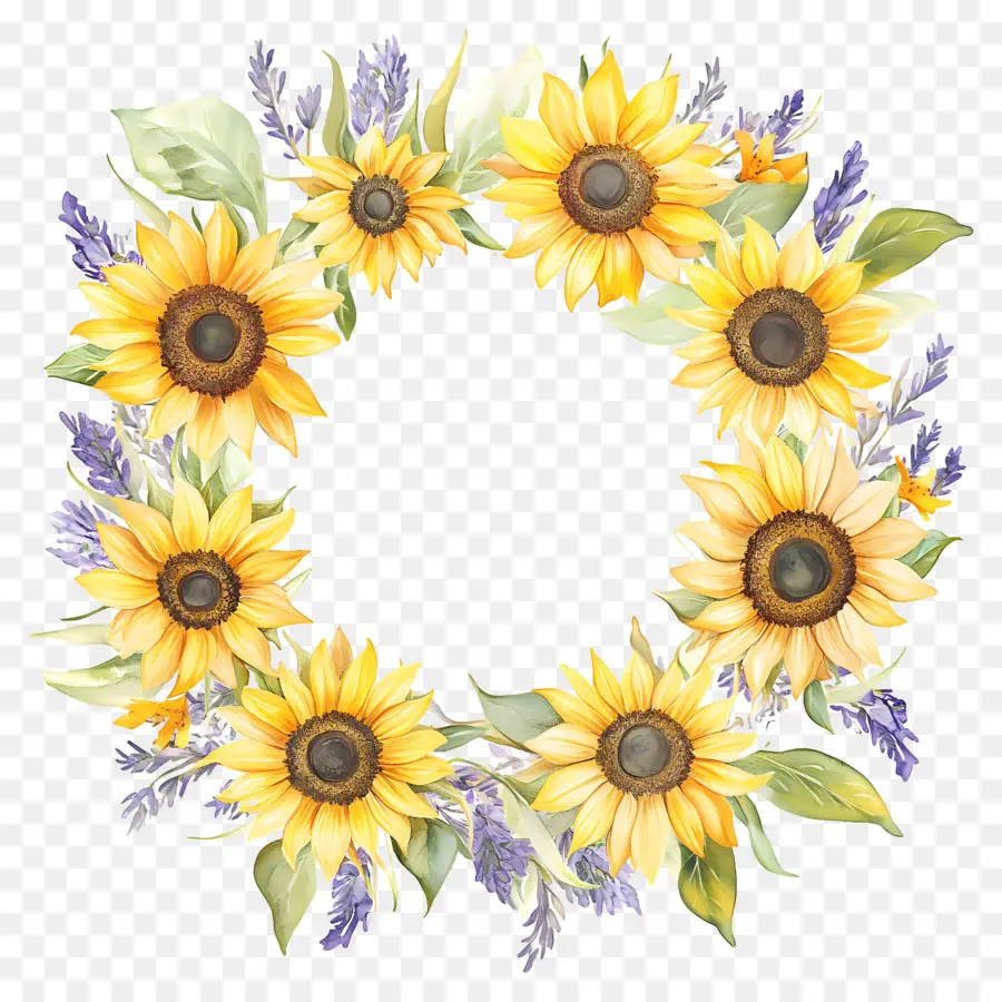 Couronne De Tournesol，Jaune PNG