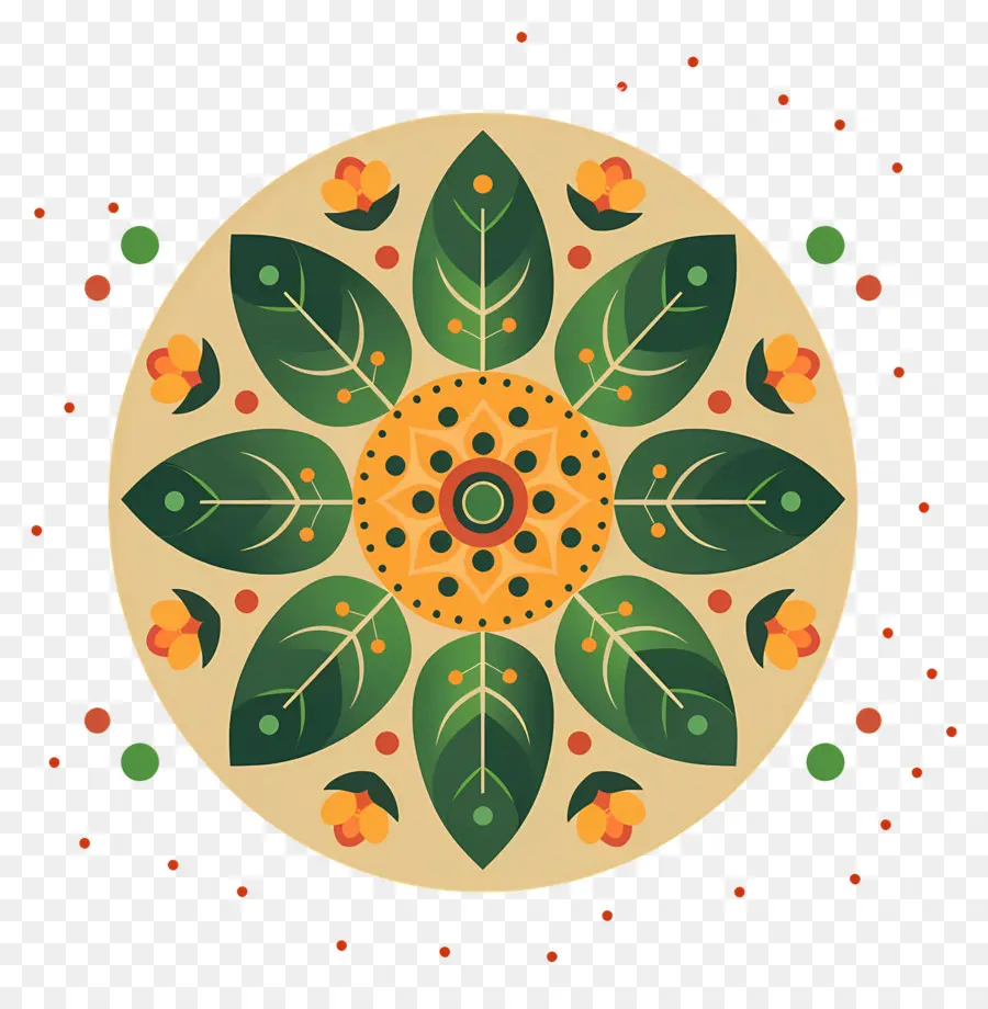 Pookalam，Mandala Floral PNG