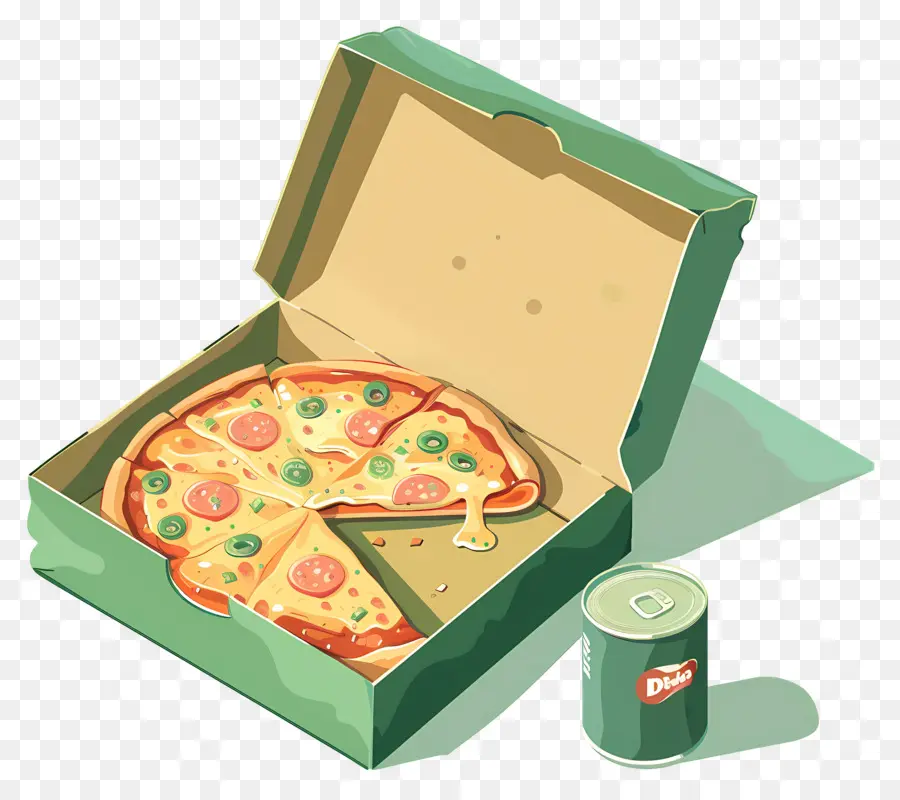 Boîte à Pizza，Pizzas Et Sodas PNG