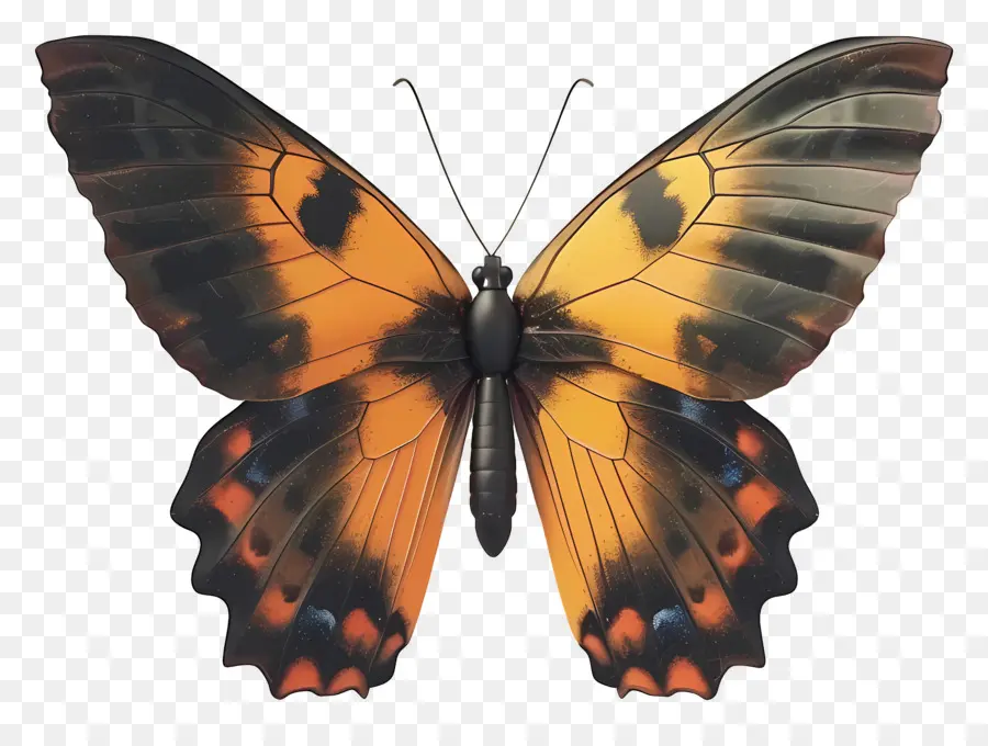 Papillon Animé，Papillon Orange PNG