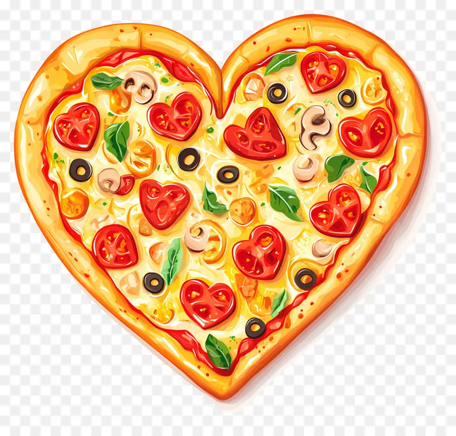 Pizza Coeur，Pizza En Forme De Coeur PNG