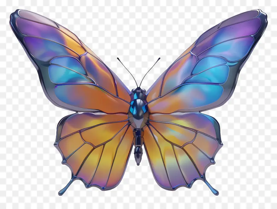 Papillon Animé，Papillon Coloré PNG