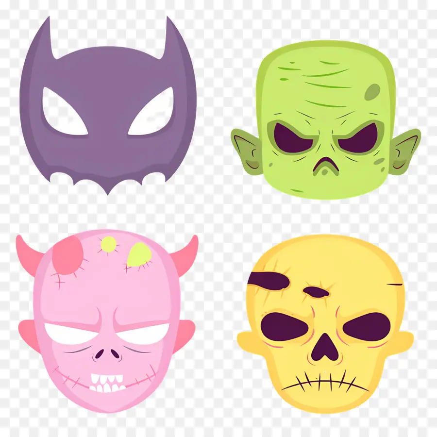 Personnages D'halloween，Masques De Monstre PNG