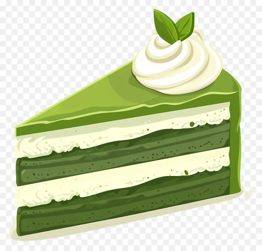 Gâteau Matcha，Tranche De Gâteau Vert PNG