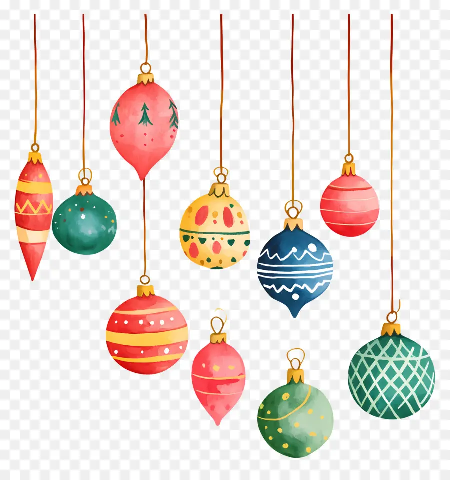 Boules De Noël Suspendues，Décorations De Noël PNG