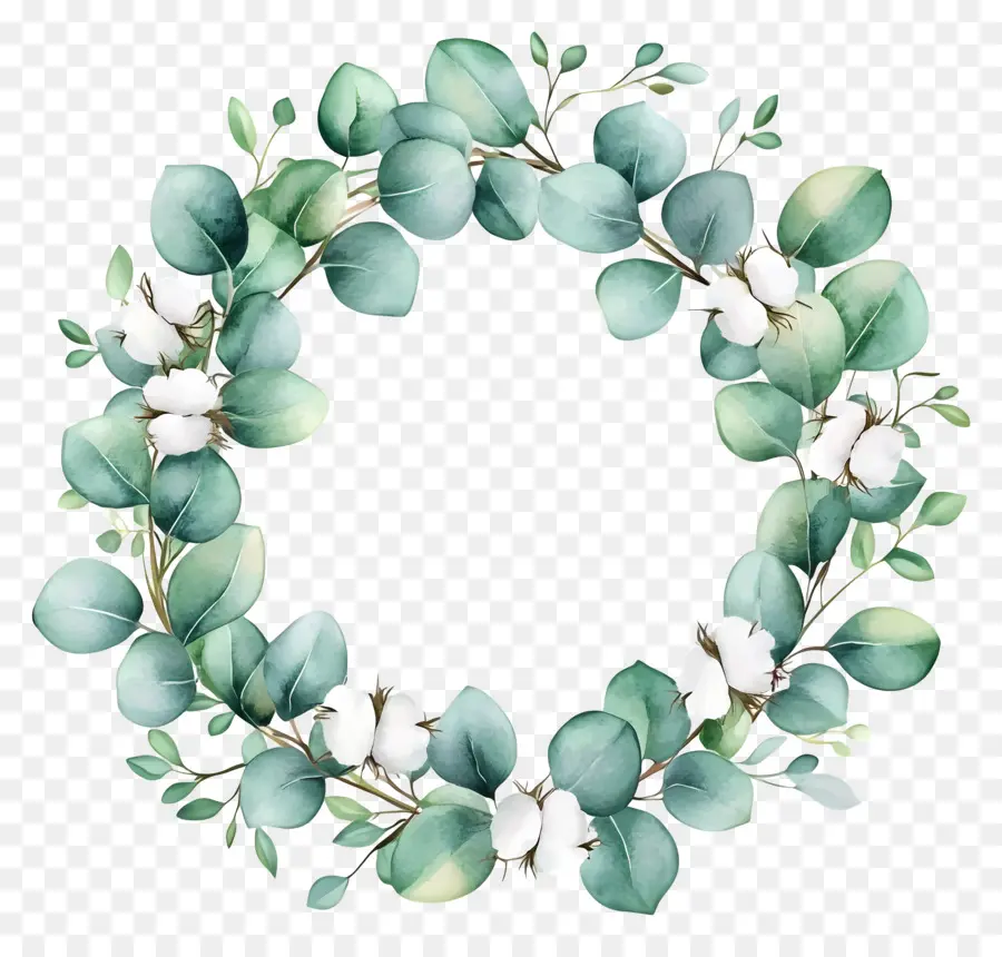 Couronne D'eucalyptus，Couronne Florale PNG