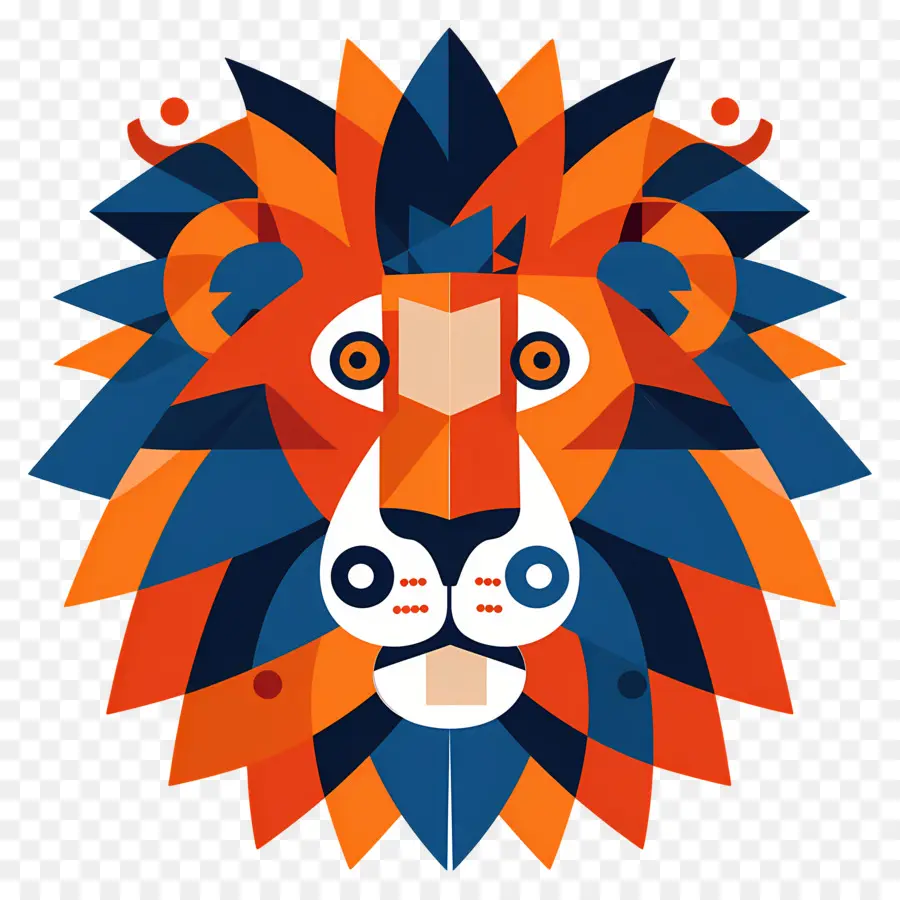 Visage De Lion，Lion Géométrique PNG