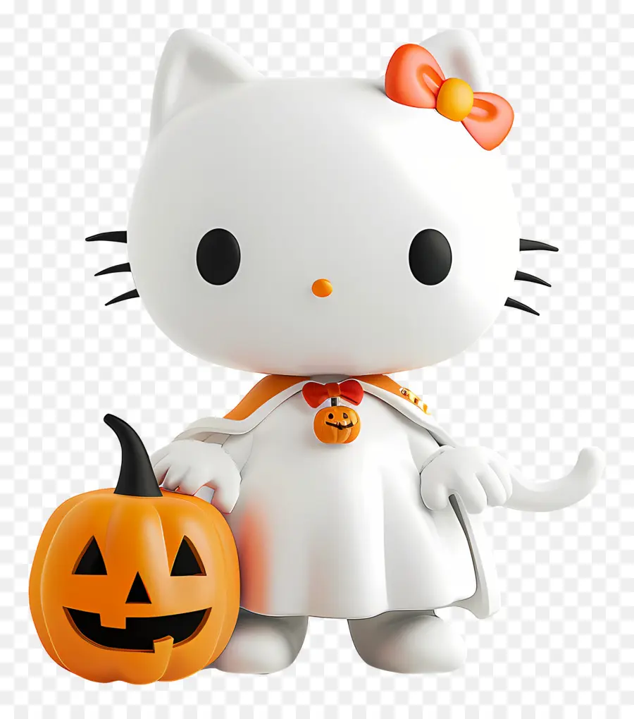 Bonjour Kitty Halloween，Chat Blanc PNG