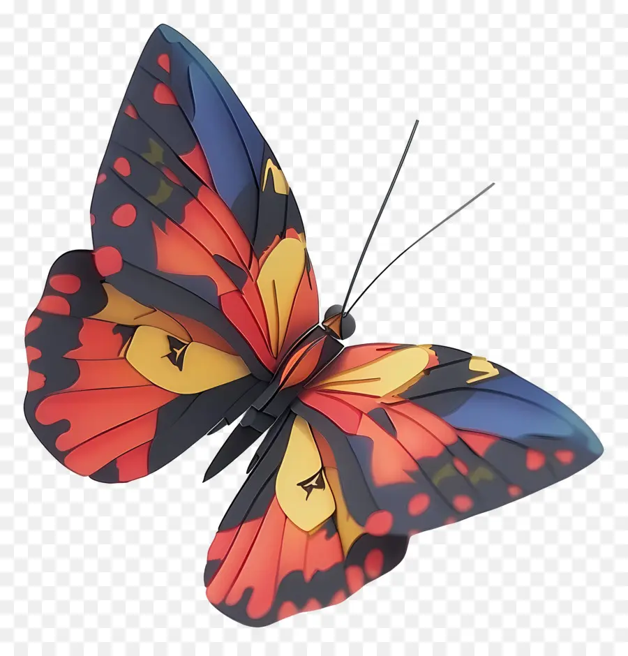 Papillon Animé，Papillon Orange PNG