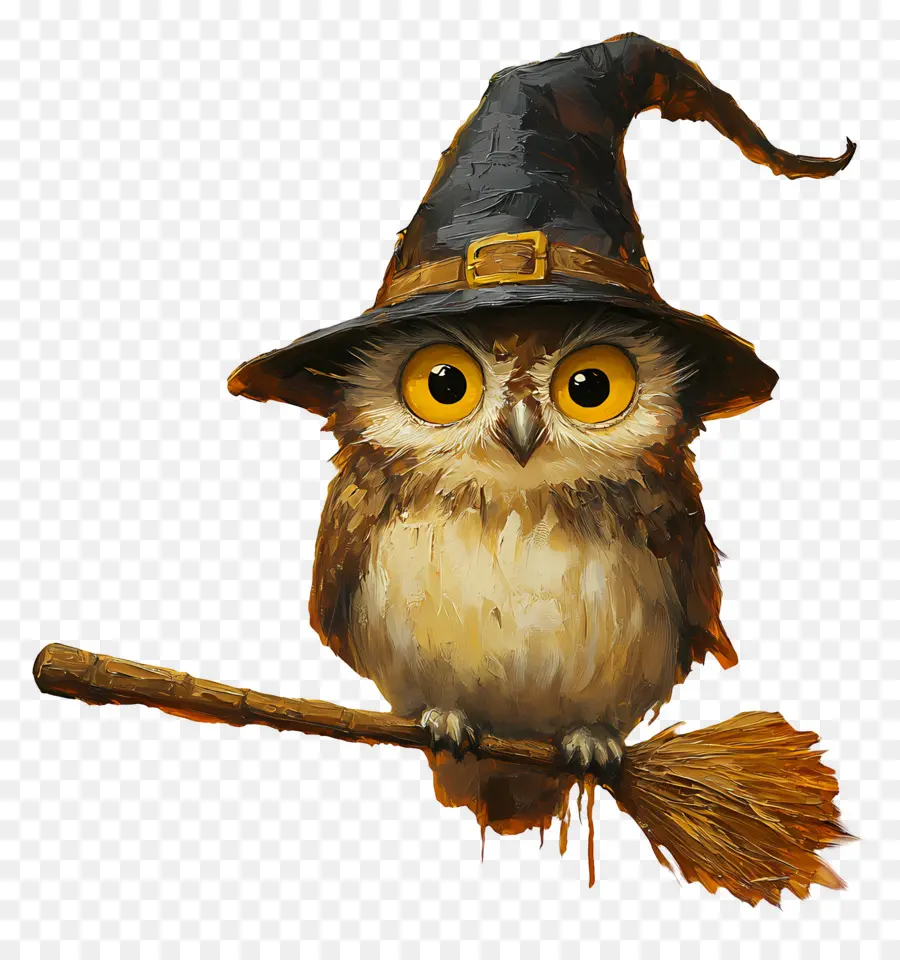 Chouette D'halloween，Chouette Avec Chapeau De Sorcière PNG