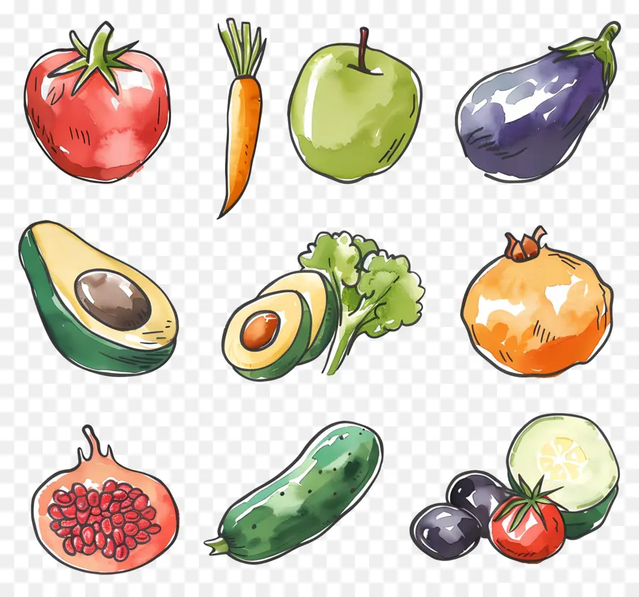 Fruits Et Légumes，En Bonne Santé PNG