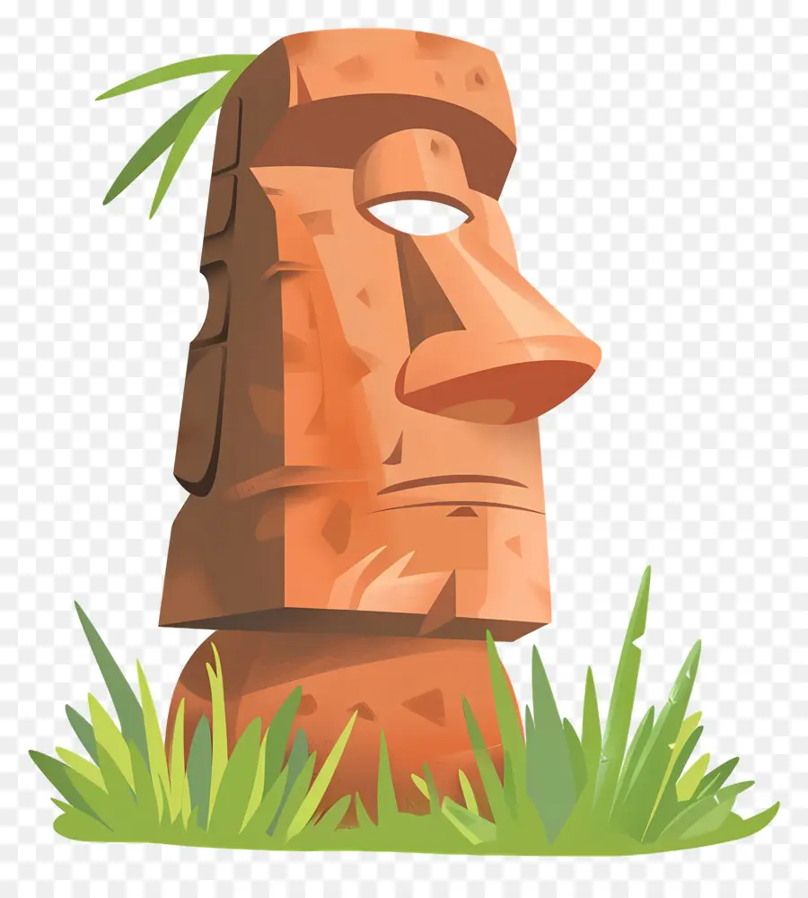 Moaï，Statue En Bois PNG